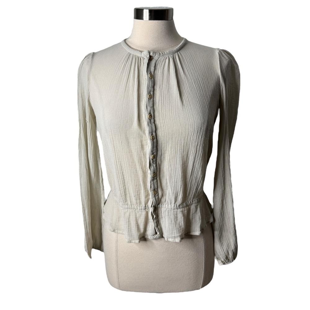 Vintage Isabel Marant Long Sleeve Romantic Button Front Blouse Womens 1 US Small